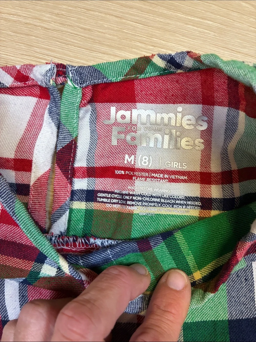 Jammies for Families Girls Holiday Christmas Plaid Ruffle Hem Nightgown